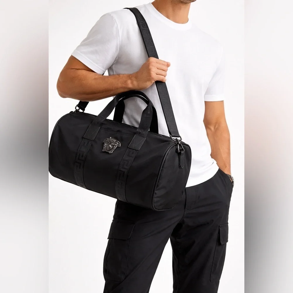 Versace Medusa Logo Boston Bag Gym Bag Duffle Bag Weekender Unisex NWT